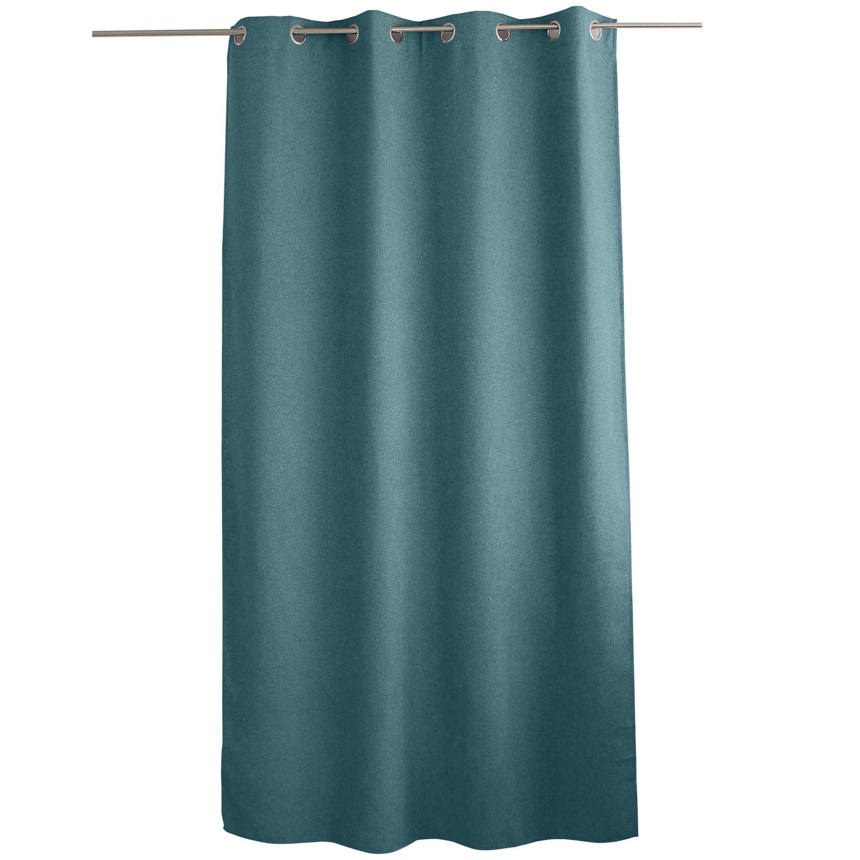 Rideau à oeillets en velours chenillé - Bleu Canard