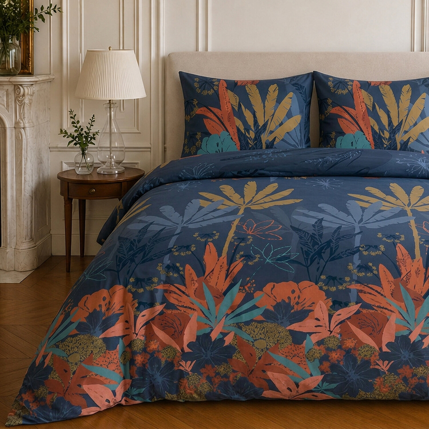 Parure housse de couette 100% microfibre motif tropical - FUNNY PALM