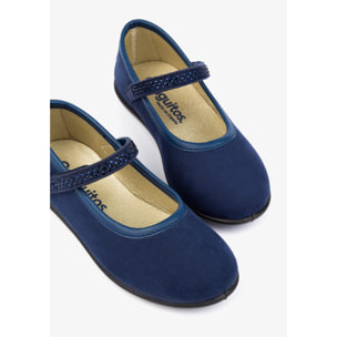 Bailarinas de Niña con Pedrería en Azul Marino