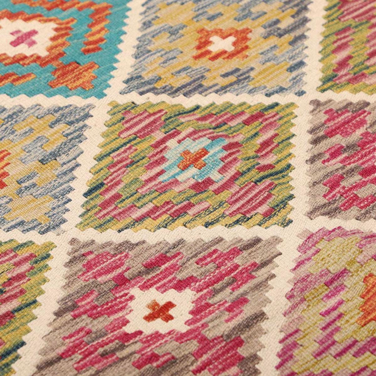 Tapis kilim au motif ethnique, tissé plat en laine, TUFIM