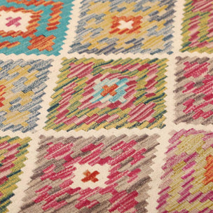 Tapis kilim au motif ethnique, tissé plat en laine, TUFIM