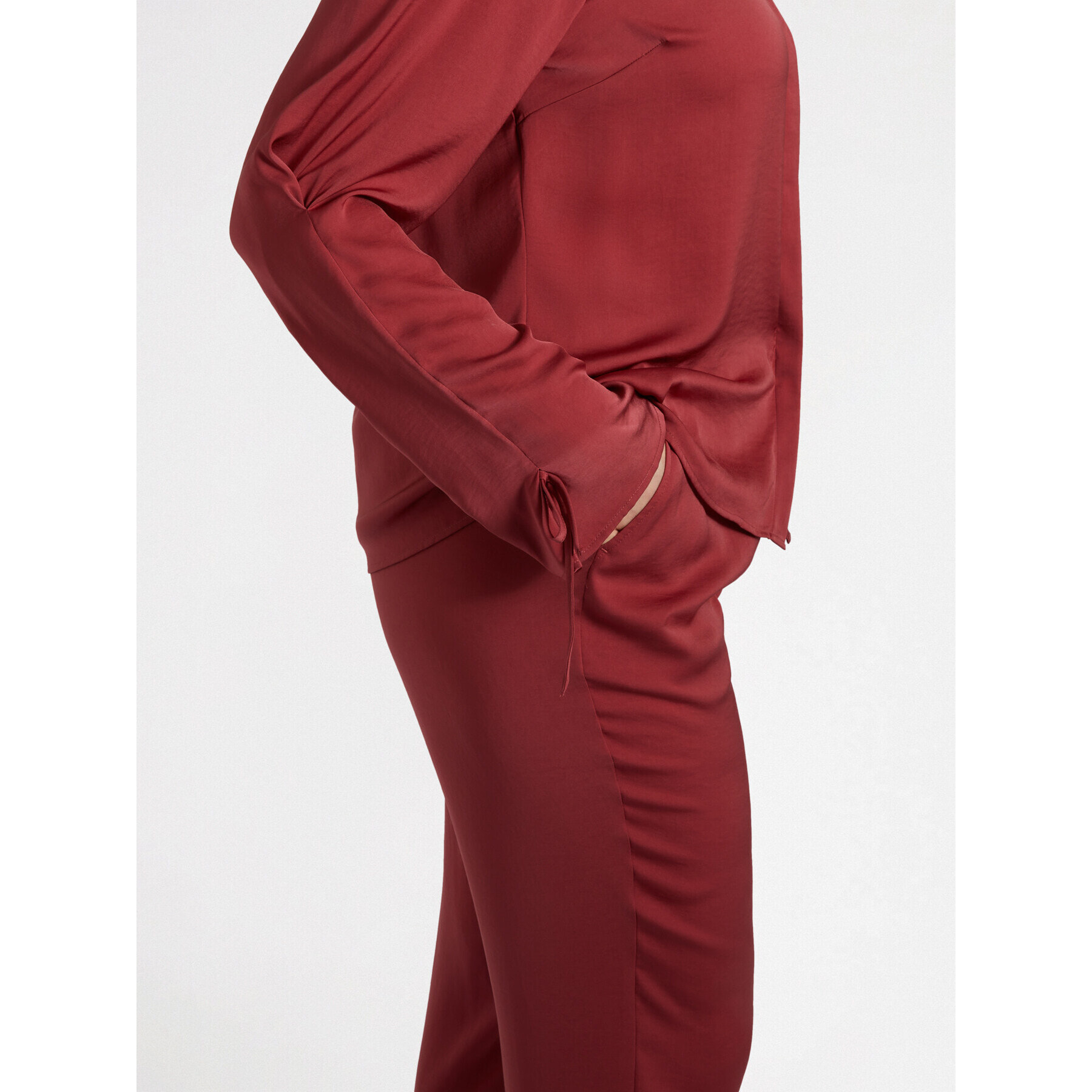 Fiorella Rubino - Camisa de raso - Burgundy