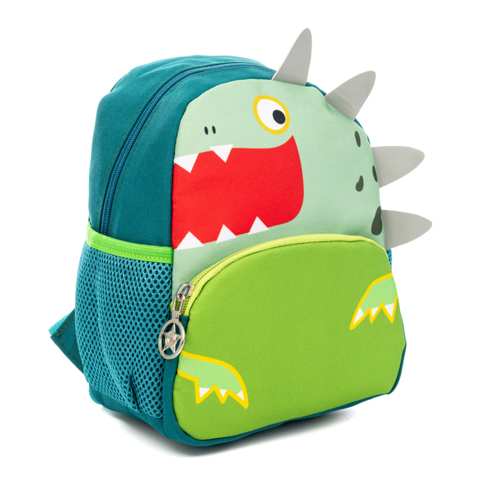 Mochila infantil con diseño de Dinosaurio. Con hombreras acolchadas, transpirables y ajustables.