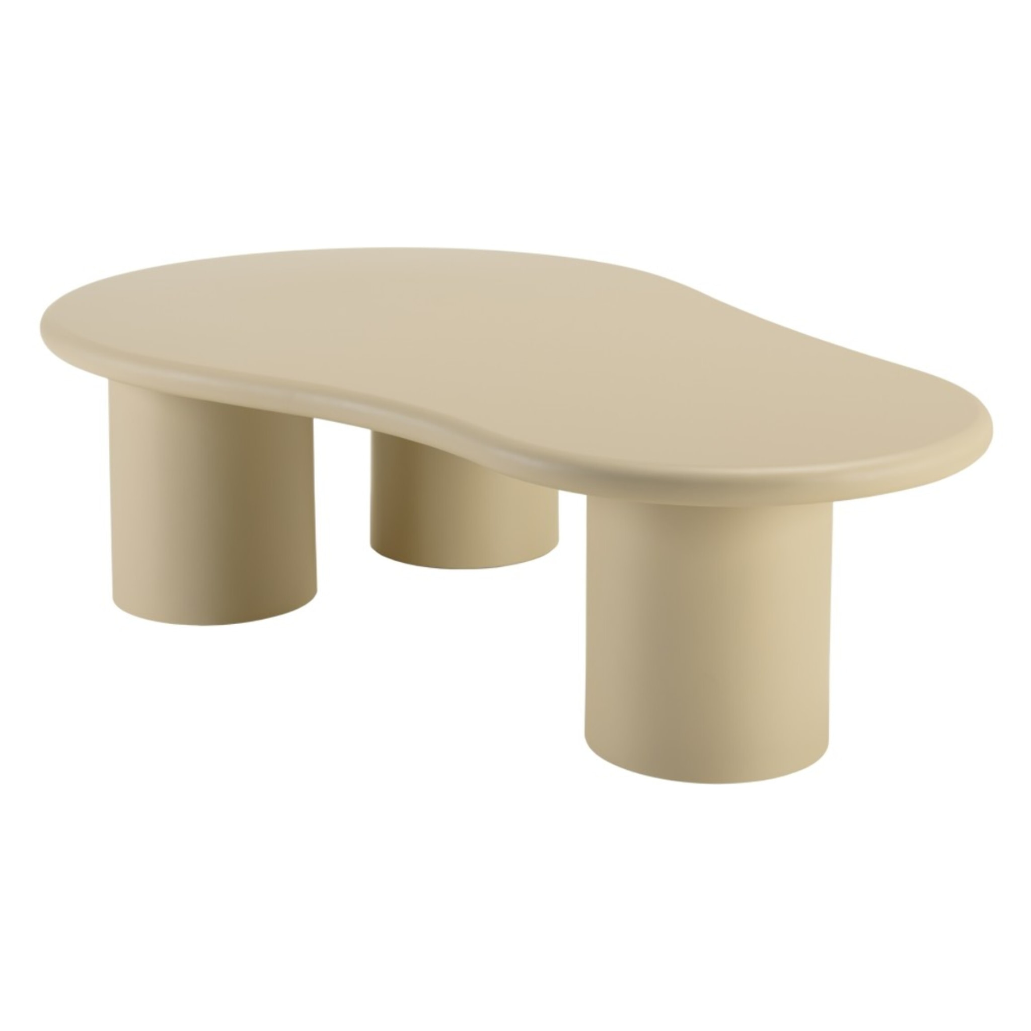 UGO - Table basse forme organique couleur beige effet béton