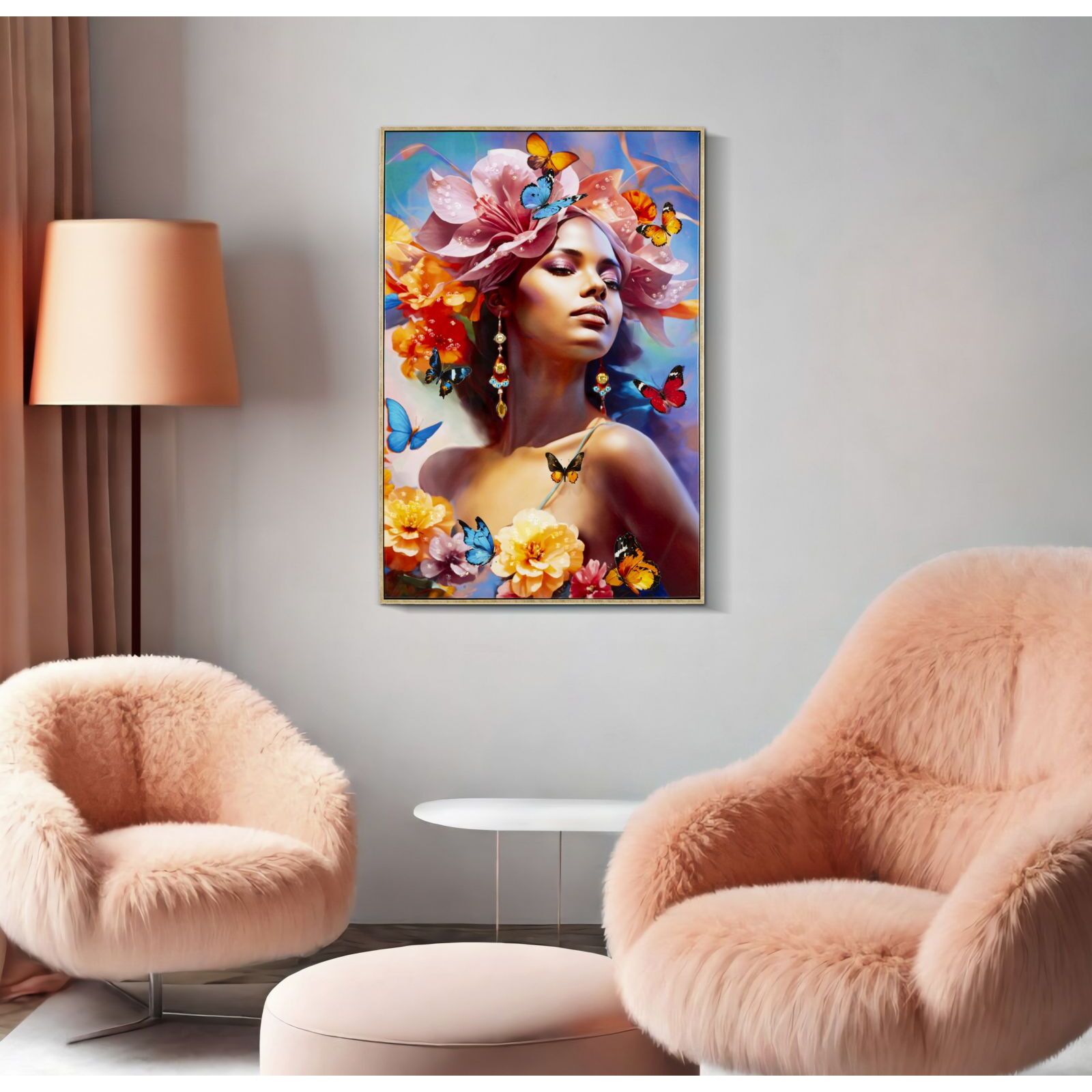 DIPINTO SU TELA LACCATO MARTY C/CORNICE -B- CM 62X4X92