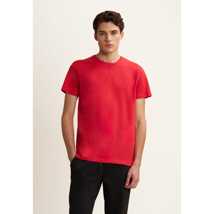 T-shirt Regular con Scollo girocollo e logo in tono colore
