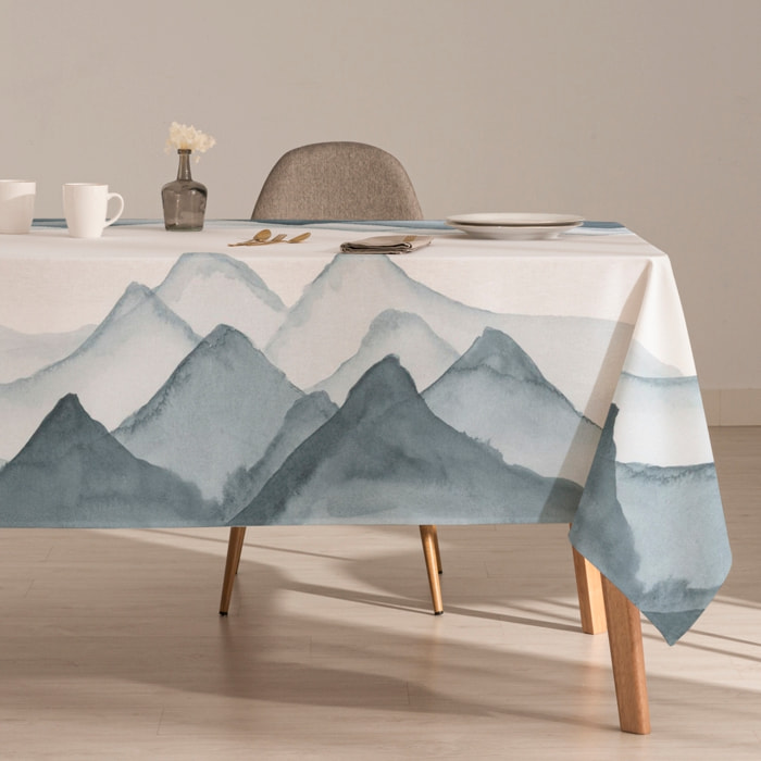 Nappe anti-tâches 100% coton MONTAIN BLUE