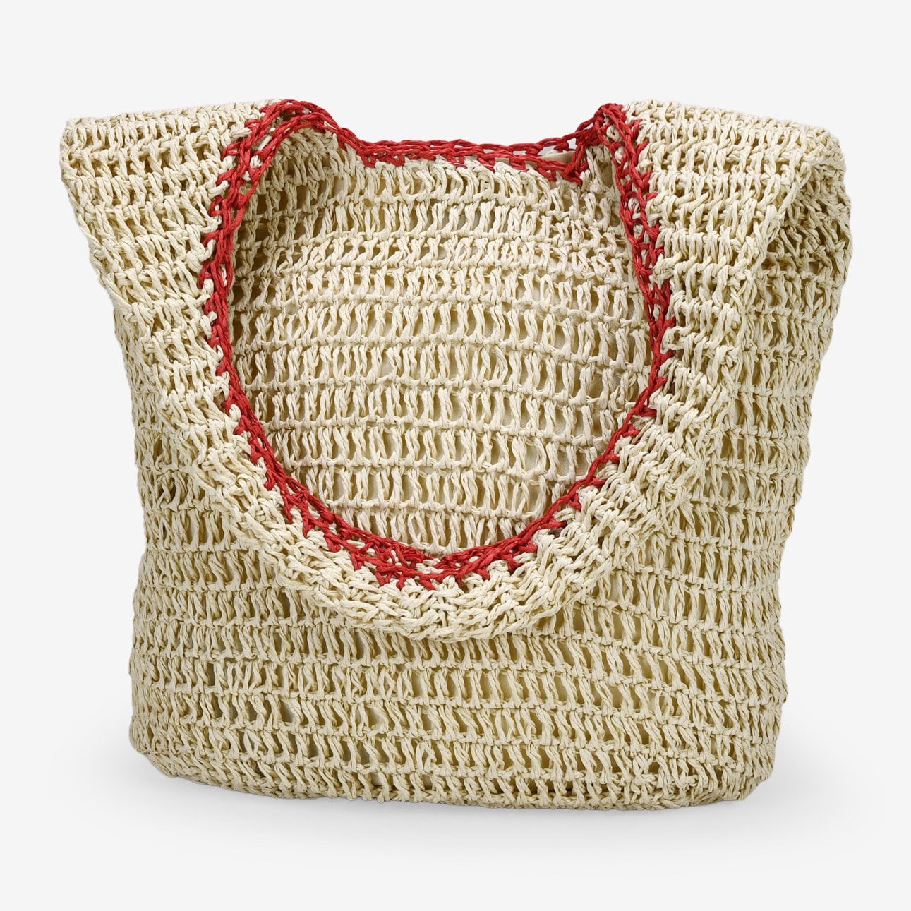 Bolso de hombro rafia beige con estrella