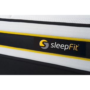 Pack cama completa - Colchón Muelles ensacados y espuma viscoelástica - Kit de base de cama - Blanco - Flexy con 2 almohadas y 1 edredón