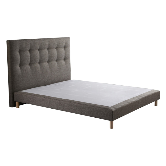 Ensemble sommier tapissier, SYMBIOSE, tête de lit capitonnée