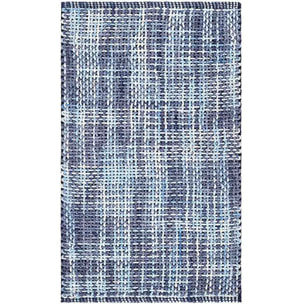 Tappeto bagno CRAZY AZZURRO in microfibra misto cotone, morbido antiscivolo lavabile in lavatrice, tappetino lavabo sanitari bagno