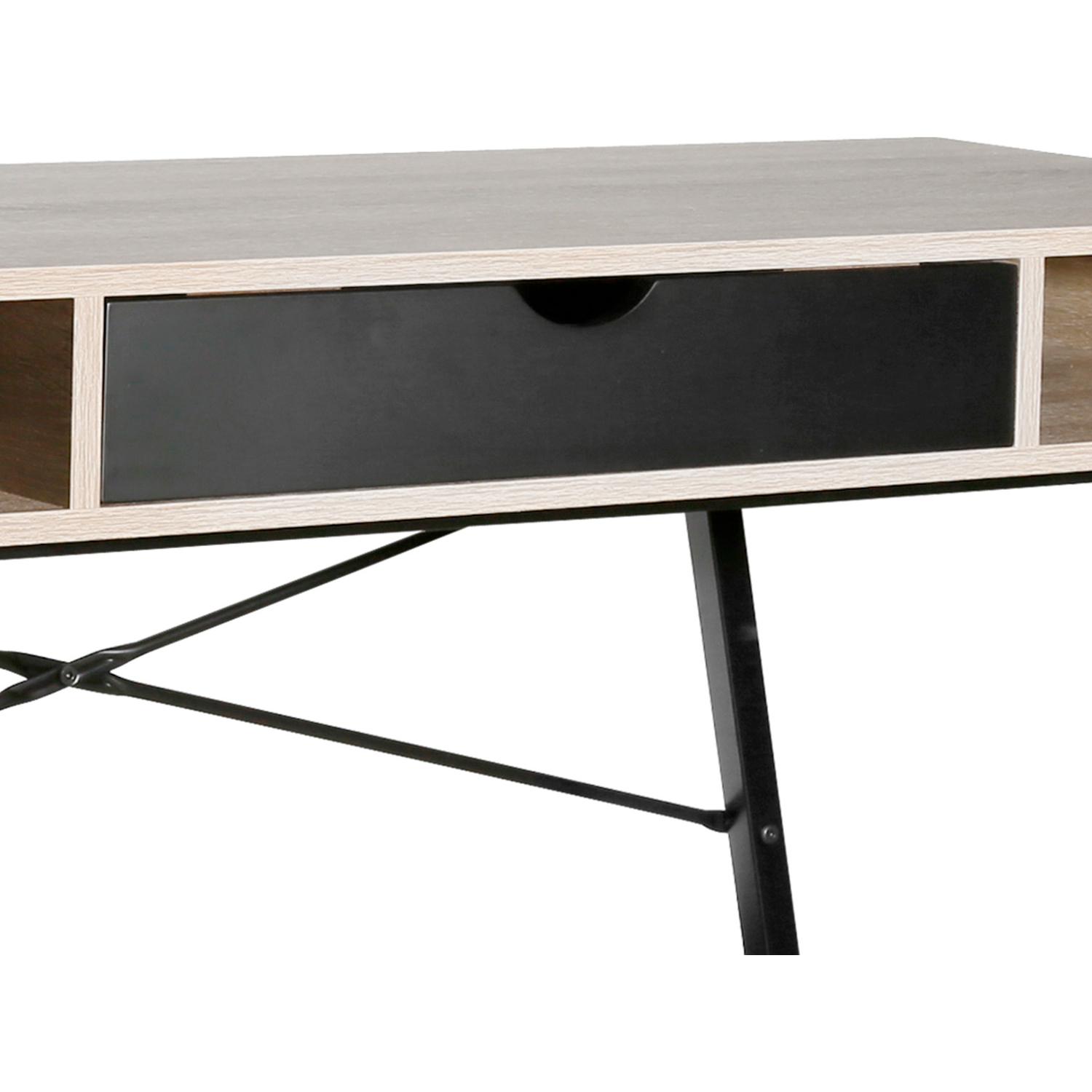 Gisele - scrivania in legno e metallo con cassetto + 2 vani - 120x48x76 cm