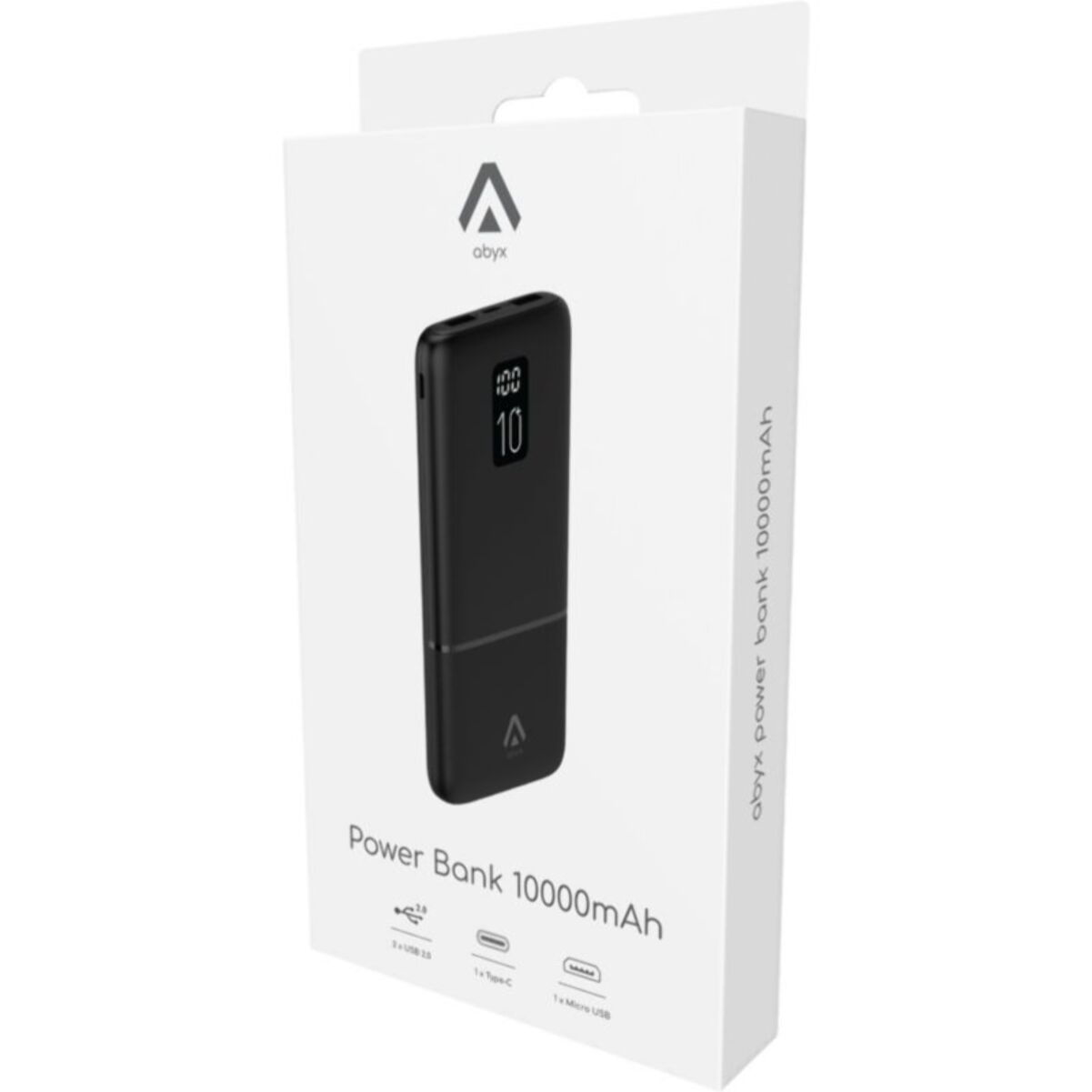 Batterie externe ABYX 10 000 mAh noire