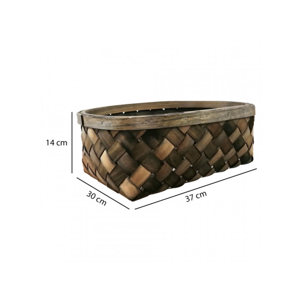 Panier en bois de pin tressé couleur bois - BRIEUC