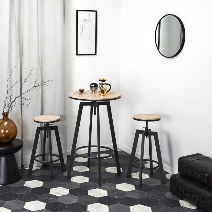 Table Mange Debout 2 Tabourets Reglables Aria