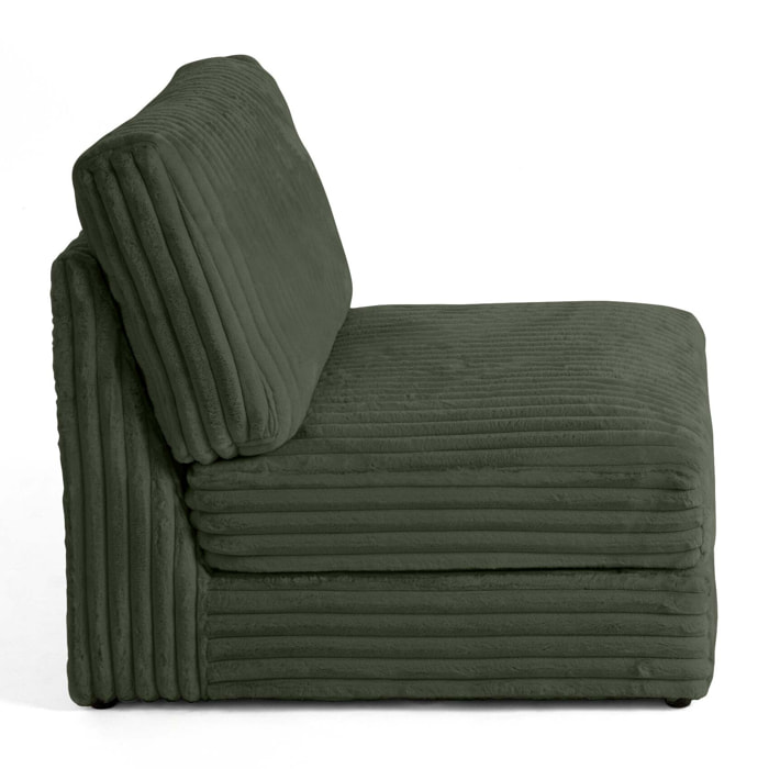 Jasper - module d'assise - en fausse fourrure côtelée - Vert