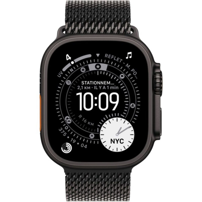 Montre connectée APPLE WATCH 49mm Tit Noir Milanais Ultra 3 L Cellul