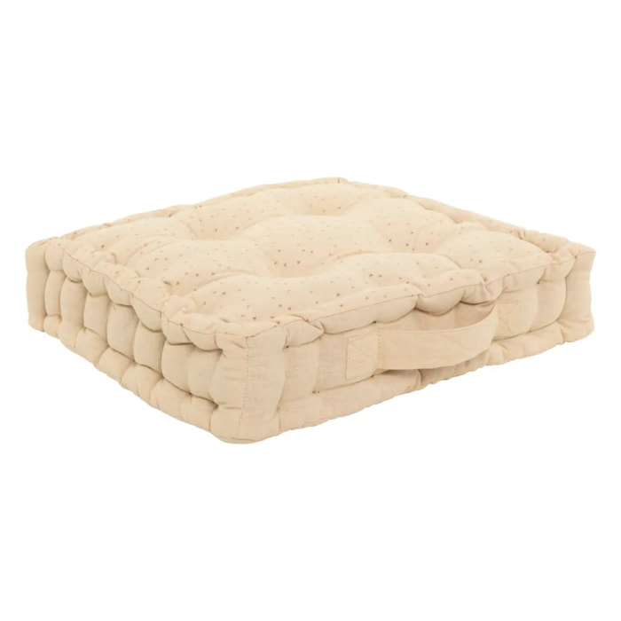 Coussin de sol enfant "Berlingot" - coton - beige - 40x40 cm