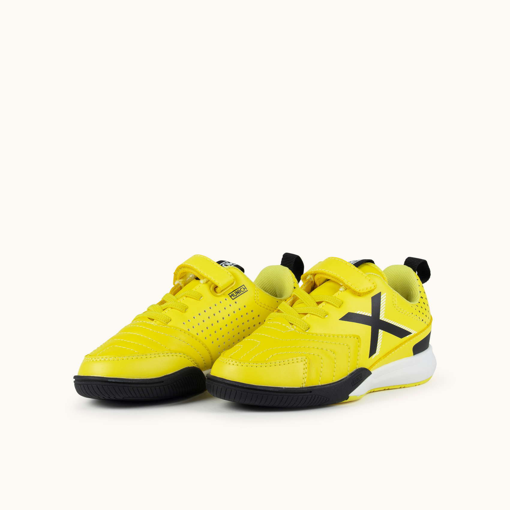 Zapatilla Deportiva Infantil Amarilla con Cordones Elásticos y Velcro MUNICH RONDITO KID ELASTIC LACES 19