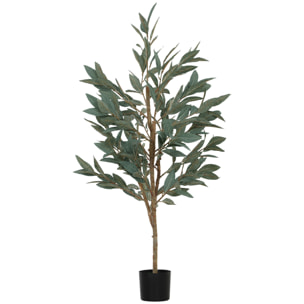 Laurel Artificial 150 cm Planta Artificial con Maceta y Hojas Planta Artificial Decorativa para Interior Verde