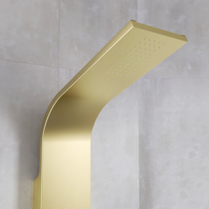 Colonne de douche Effet Pluie - 140x20cm - Acier inoxydable Or brossé
