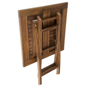 MAEVA - Table de jardin 2 personnes - carrée pliante 70x70cm en bois teck huilé