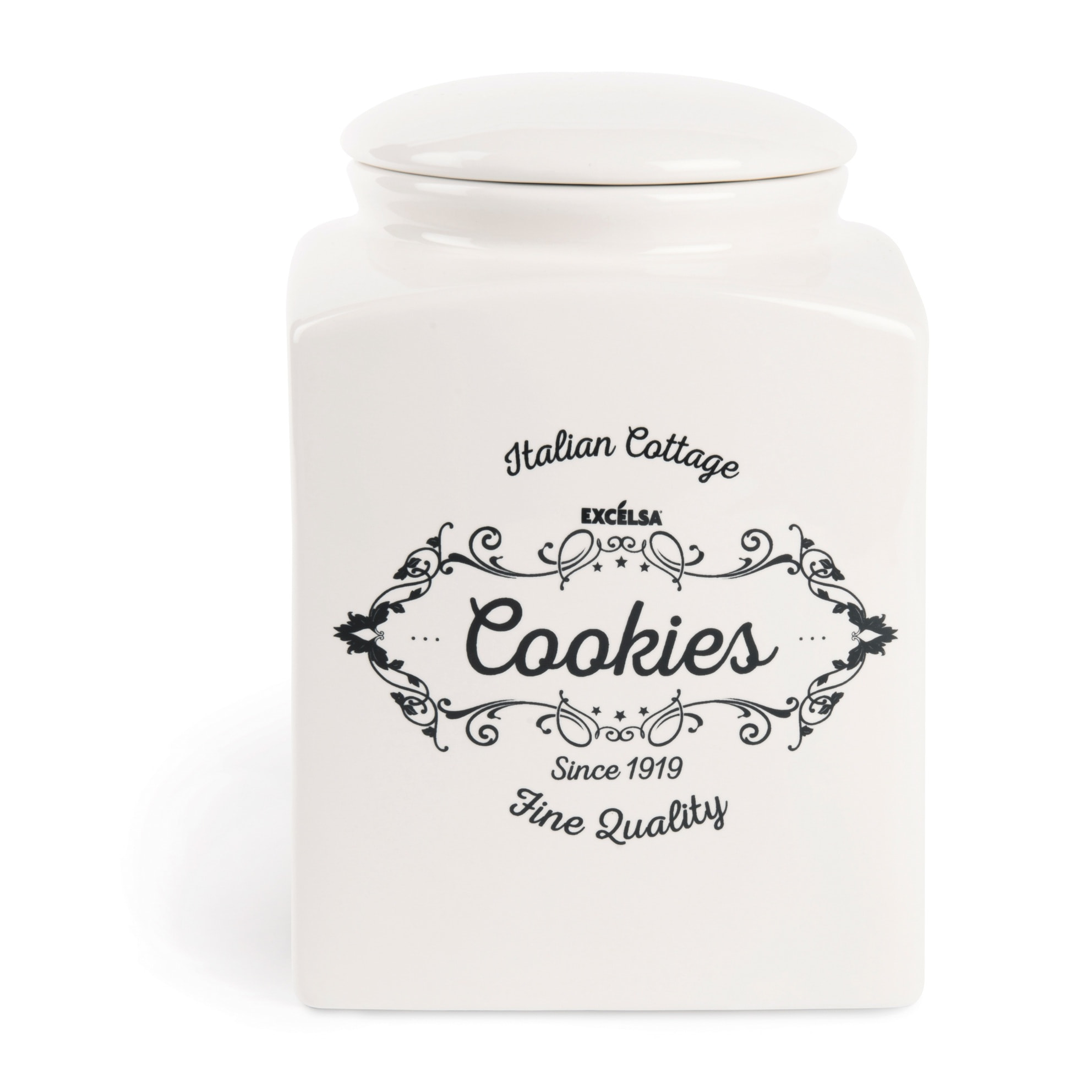 Boîte à biscuits avec couvercle Excelsa – Fine Quality, Céramique, Blanc