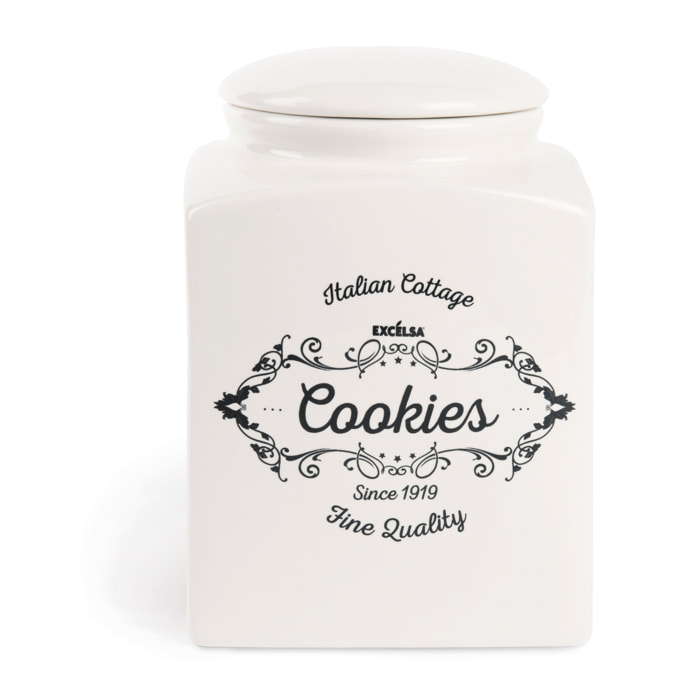 Boîte à biscuits avec couvercle Excelsa – Fine Quality, Céramique, Blanc