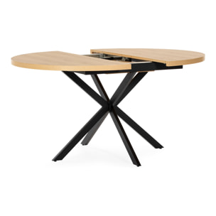 Mesa redonda extensible Murano efecto Roble, 120-160 cm