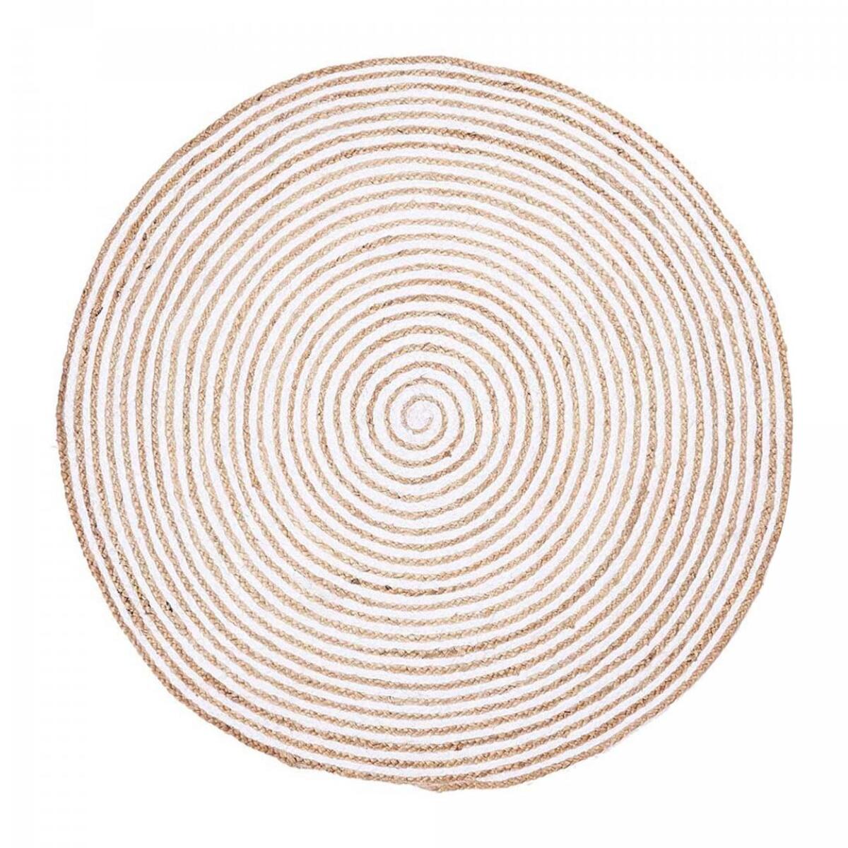 Tapis rond fait à la main en jute motif simple ROLI