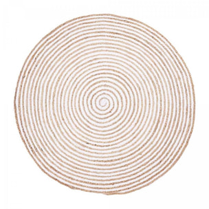 Tapis rond fait à la main en jute motif simple ROLI