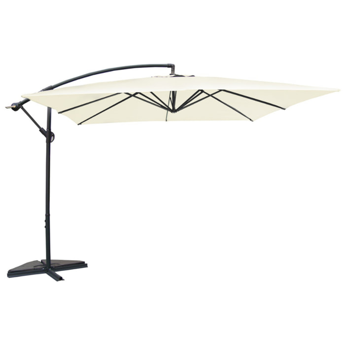 Parasol déporté carré 3x3m écru DAVAGNA