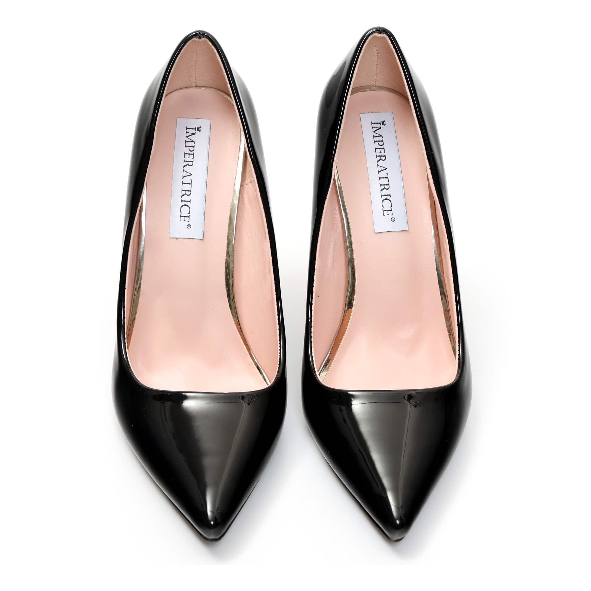 Dècolletè pumps in simil pelle verniciata con tacco a spillo