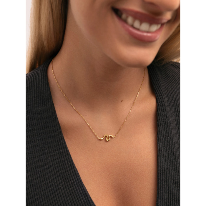 Collar Serpiente Baño Oro