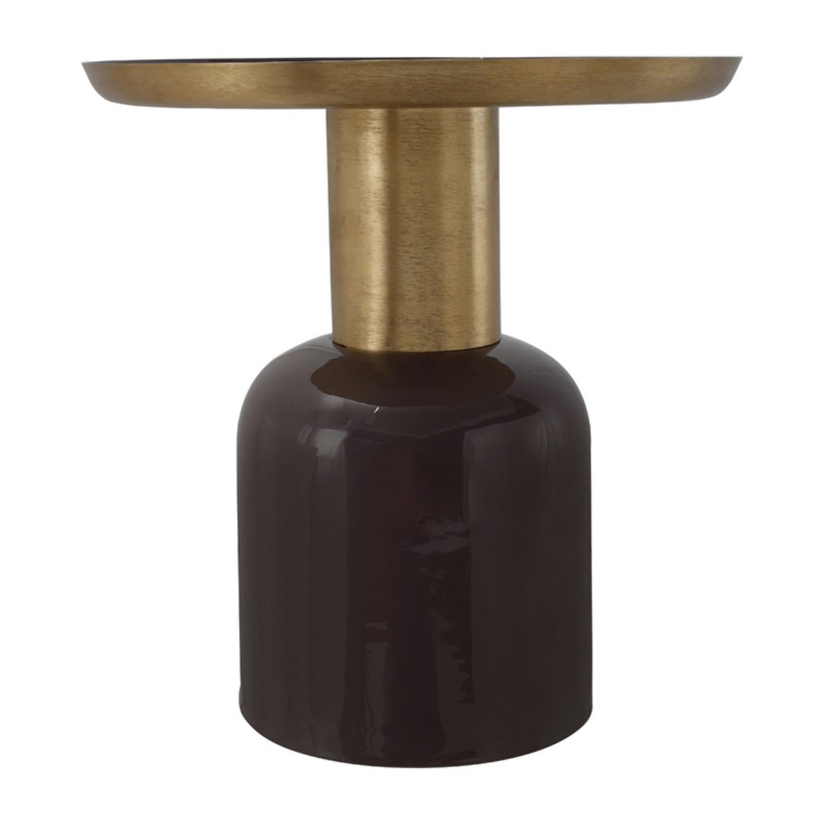 Tavolino Art Deco 825 in metallo lilla scuro e oro