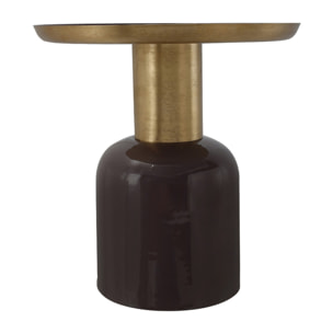 Tavolino Art Deco 825 in metallo lilla scuro e oro