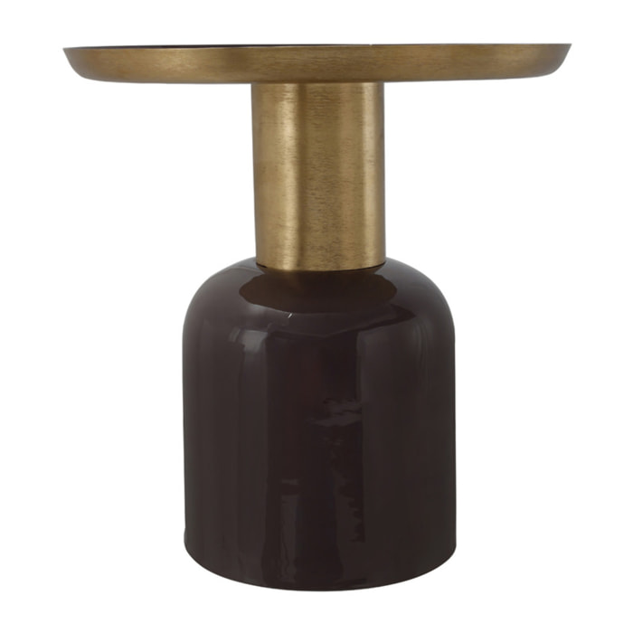 Tavolino Art Deco 825 in metallo lilla scuro e oro