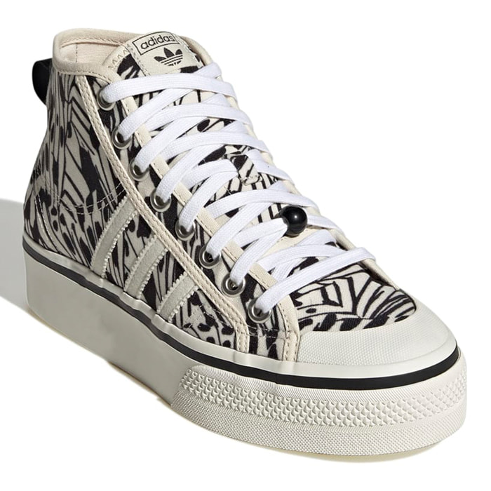 Sneakers Nizza Platform Mid - blanco y negro
