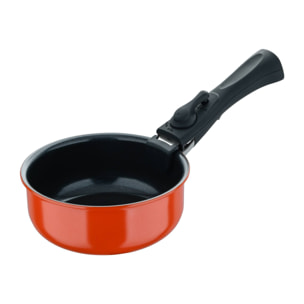 juego de 3 cazos ø16ø18ø20cm aluminio prensado en 3 colores + mango extraíble