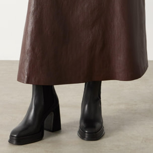 Botín de tacón Bimba en napa con cierre elástico