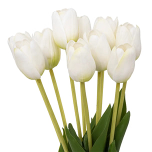 Bouquet de tulipes blanc H48cm