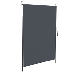 Toldo Vertical Exterior 200x305 cm, Pantalla de Privacidad Enrollable, Toldo Lateral Ajustable con Manivela, Protección UV 40+ e Impermeable, Sin Taladro, para Balcón, Jardín, Gris