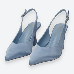 Décolleté sling back Donna Tata Italia Blu
