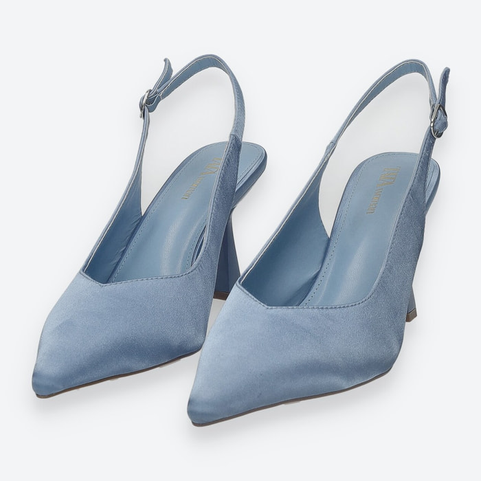 Décolleté sling back Donna Tata Italia Blu