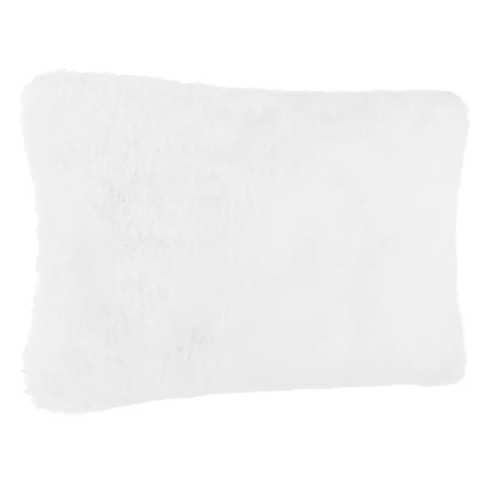 Coussin fausse fourrure - blanc 45x30 cm