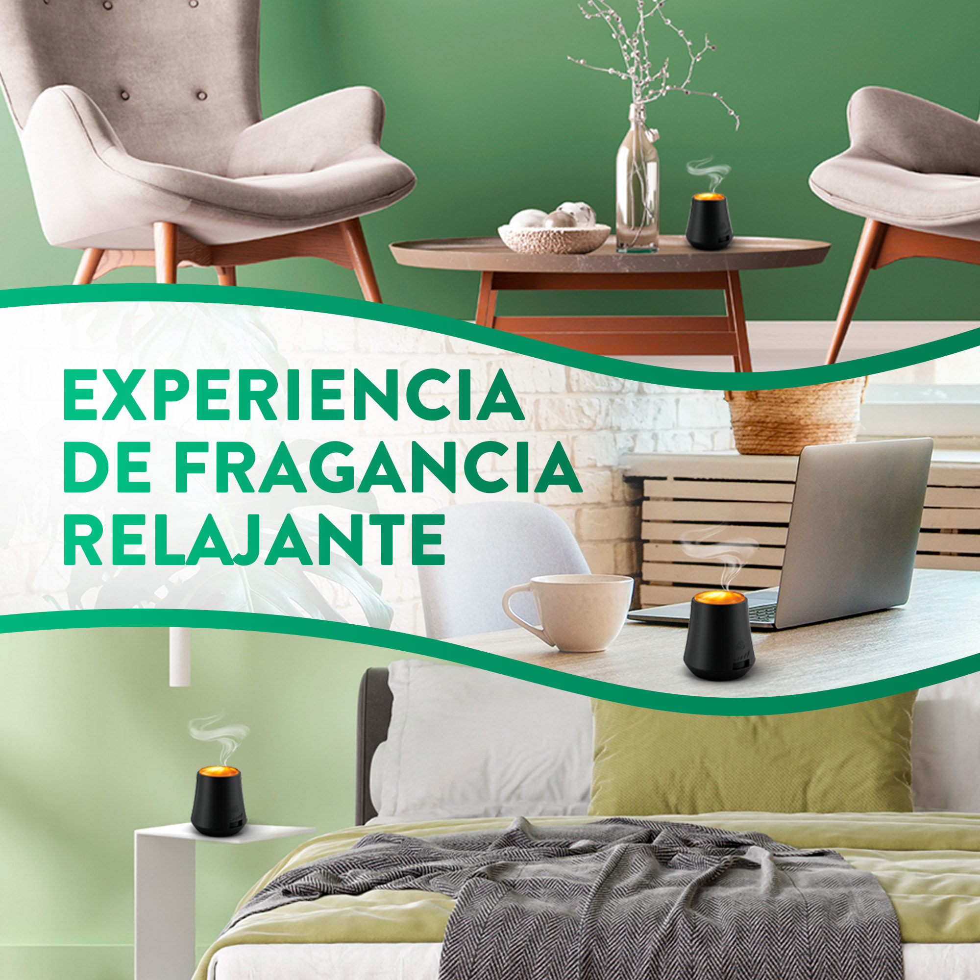 Air Wick Essential Mist - Ambientador difusor aceites esenciales para casa con aroma a Flor de Cerezo y Frambuesa - Recambio