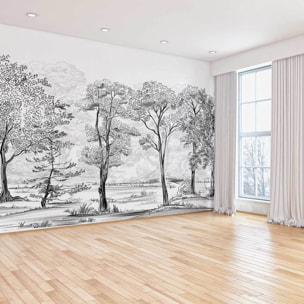 Papier peint panoramique foret Intissé