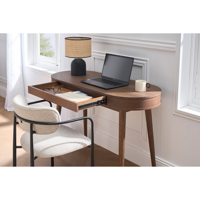 Bureau avec tiroir en bois foncé L120 cm JUDITH