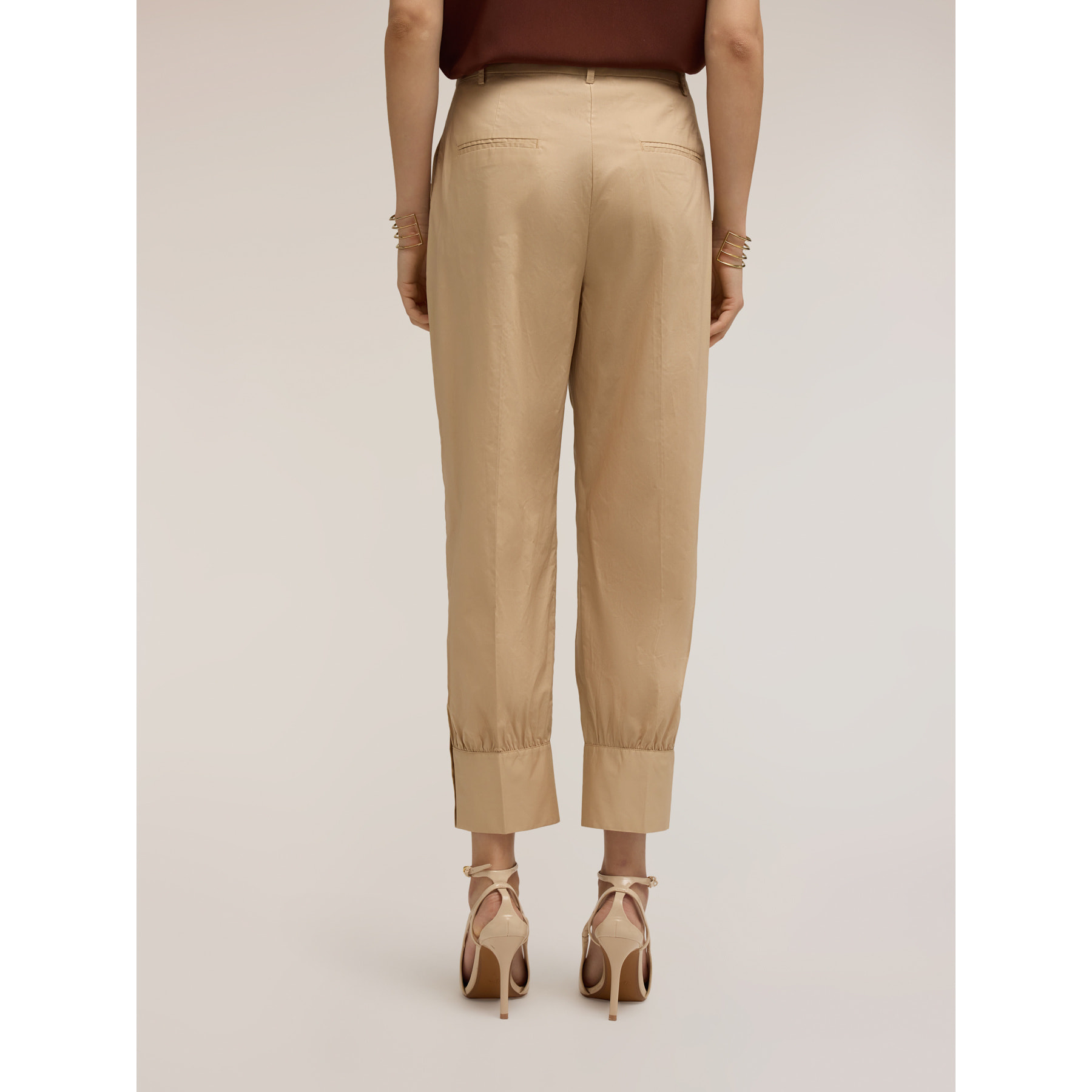 Motivi - Pantalones con puño en popelín - Beige