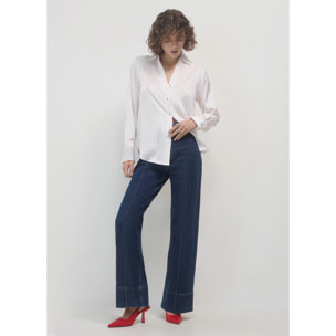 Camicia simil satin a righe